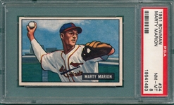 1951 Bowman #34 Marty Marion PSA 8 