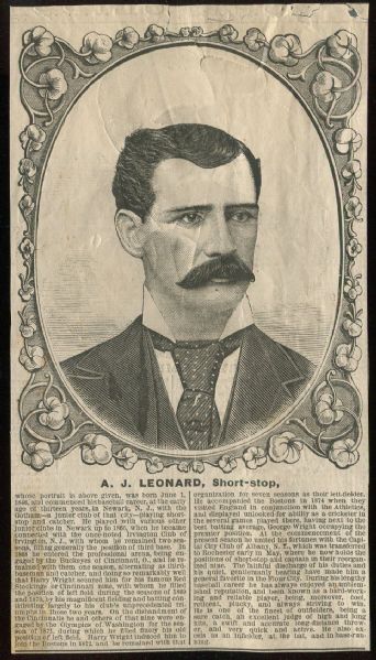 1879-80 NY Clipper Woodcut A.J. Leonard