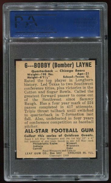 1948 Leaf #6 Bobby Layne PSA 6.5