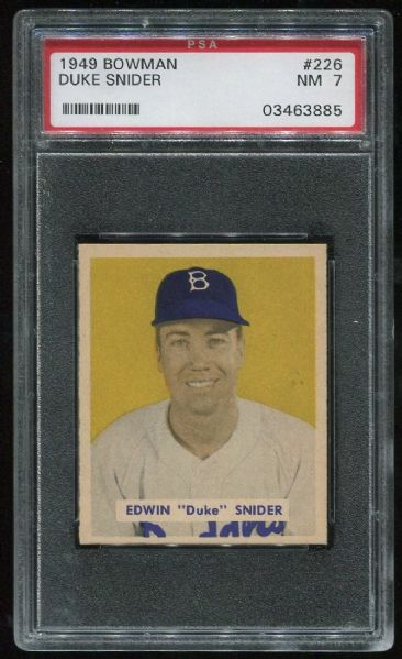 1949 Bowman #226 Duke Snider PSA 7