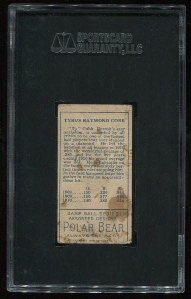 1911 T205 Polar Bear Ty Cobb SGC 30