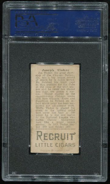 1912 T207 Recruit Joe Tinker PSA 4