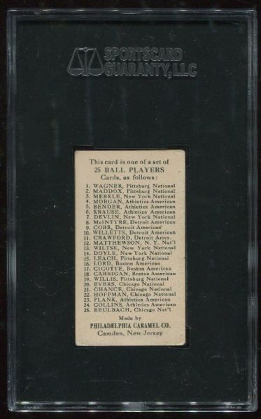 1909 E95 Philadelphia Caramel Ty Cobb SGC 40