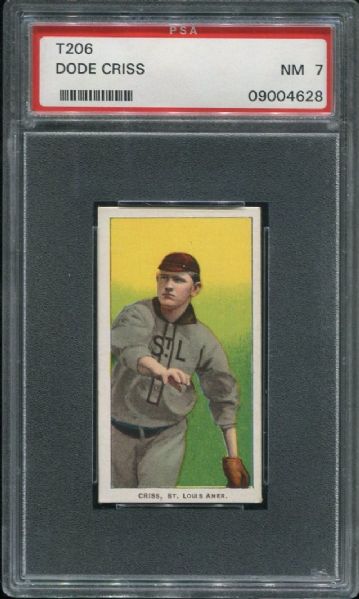 1909-11 T206 Sweet Caporal Dode Criss PSA 7