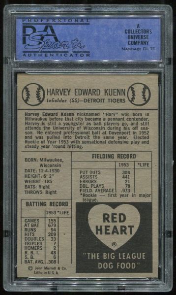 1954 Red Heart Harvey Kuenn PSA 9