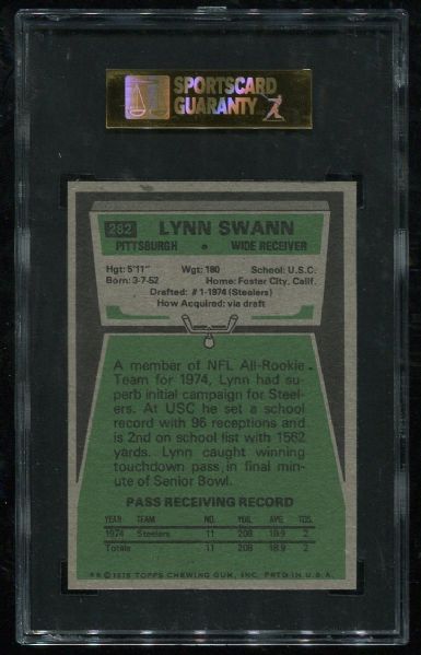 1975 Topps #282 Lynn Swann Rookie SGC 96