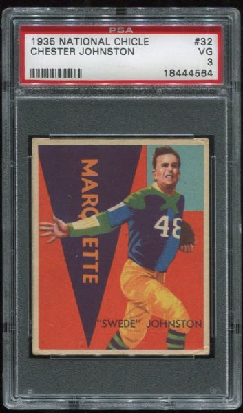 1935 National Chicle #32 Chester Swede Johnston PSA 3