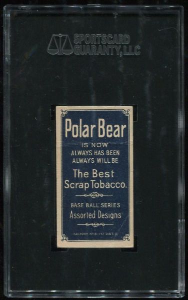 1909-11 T206 Polar Bear Bill O'Hara SGC Authentic