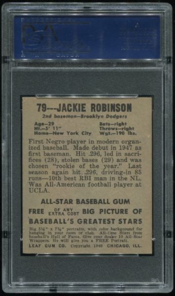 1948 Leaf #79 Jackie Robinson PSA 6