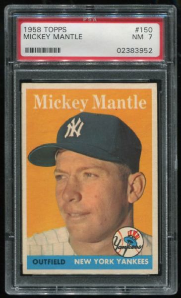 1958 Topps #150 Mickey Mantle PSA 7