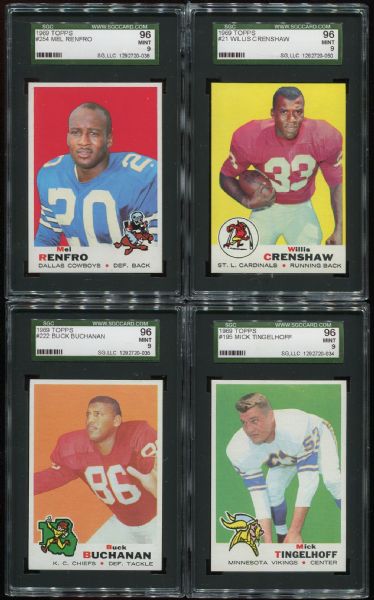 1969 Topps Football High Grade Complete Set with 166 SGC Graded