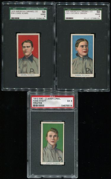 1910 E90-2 American Caramel Pirates Complete Set (11) with Honus Wagner