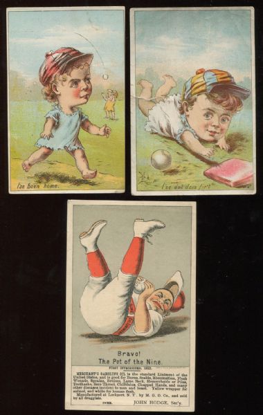1880s Lot of 18 Different Baseball Trade Cards