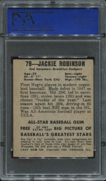 1948-49 Leaf Gum #79 Jackie Robinson PSA 4