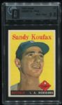 1958 Topps #187 Sandy Koufax GAI 9.5