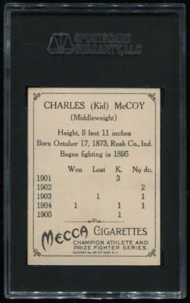 1910 T220 Mecca Cigarettes Kid McCoy SGC 92