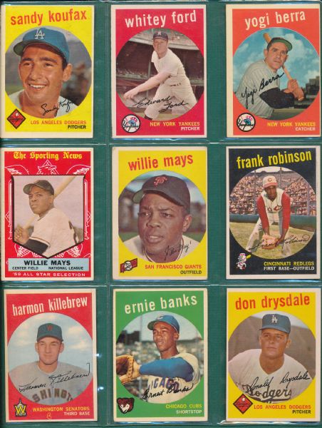 1959 Topps Complete Set with PSA 6 Mickey Mantle