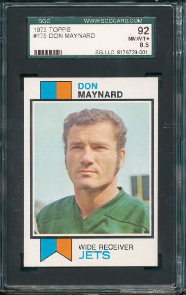 1973 Topps #175 Don Maynard SGC 92