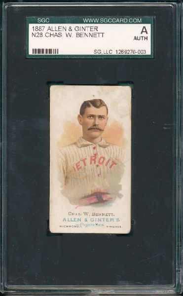 1887 N28 Allen & Ginter Chas W Bennett SGC Authentic