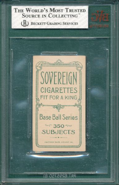 1909-11 T206 Waddell Pitching Sovereign Cigarettes BVG 5