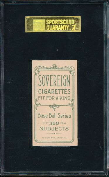 1909-11 T206 Krause Pitching Sovereign Cigarettes SGC 80