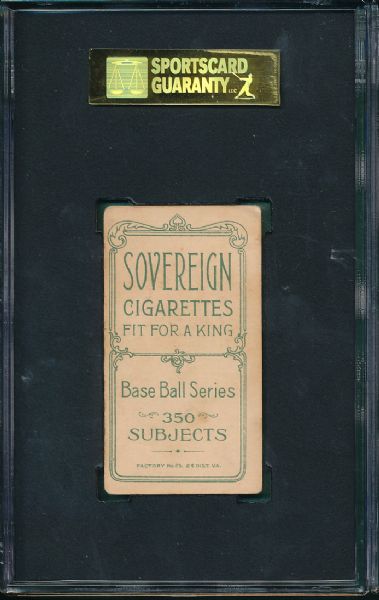 1909-1911 T206 jack Knight Portrait Sovereign Cigarettes SGC 40