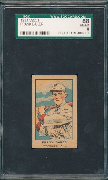 1921 W551 Frank Home Run Baker SGC 88