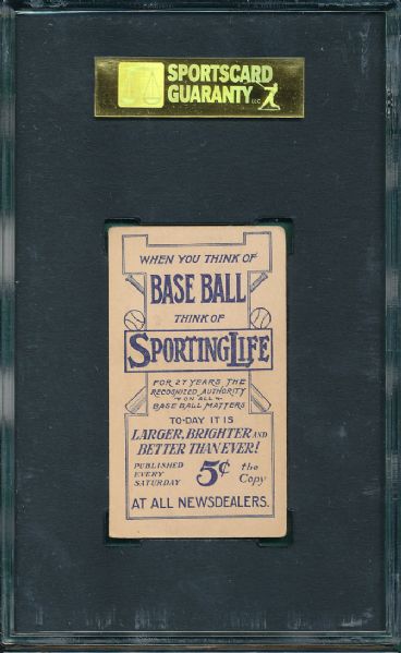 1910-11 M116 Sporting Life Sam Crawford SGC 50 *Blue*