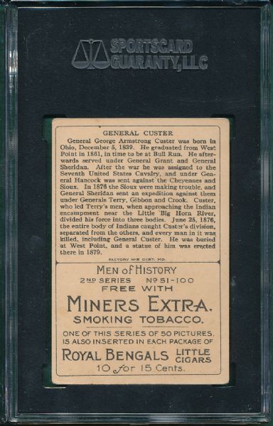 1911 T68 Miner's Extra General George A. Custer, Heros of History SGC 60