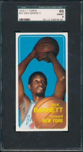 1970-71 Topps #43 #105 2 Card Lot SGC 88