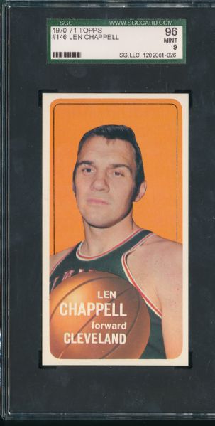 1970-71 Topps #146 Len Chappell SGC 96 MINT