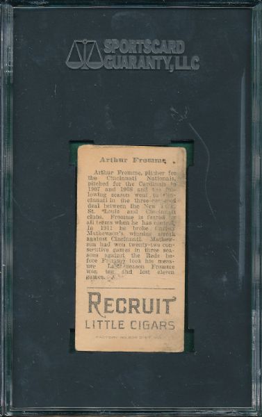 1912 T207 Arthur Fromme Recruit Cigarettes SGC 30