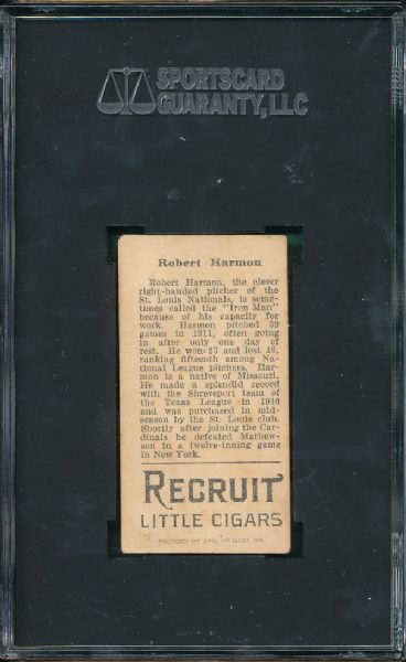 1912 T207 Robert Harmon Recruit Cigarettes SGC 40