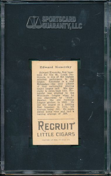 1912 T207 Edward Konetchy Recruit Cigarettes SGC 60