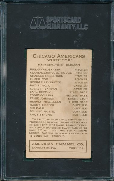 1922 E120 Bib Falk American Caramel Co. SGC 40