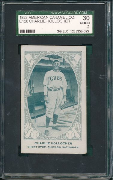 1922 E120 Charlie Hollocher American Caramel Co. SGC 30