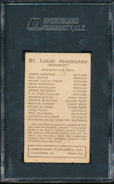 1922 E120 Ken Williams American Caramel Co. SGC 40