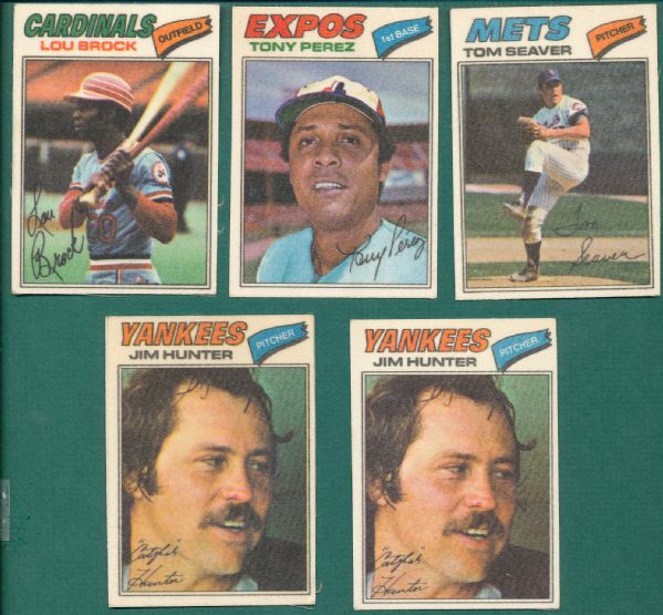 1977 Topps Cloth W/ 5 Hall of Famers  11 Card Lot