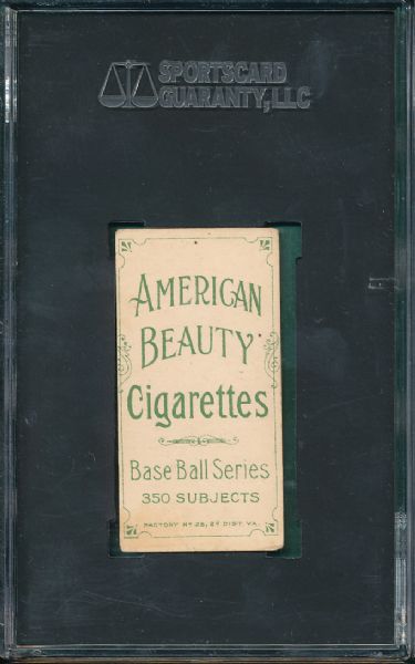 1909-1911 T206 Bill Lattimore American Beauty Cigarettes SGC 40 *Highest Graded*