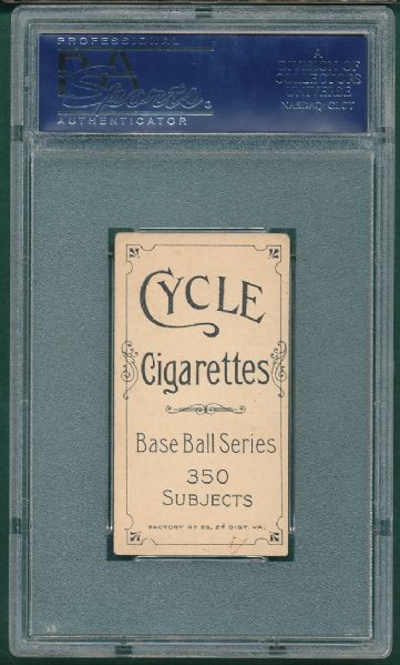1909-1911 T206 Jack Dunn,  Cycle Cigarettes PSA 4