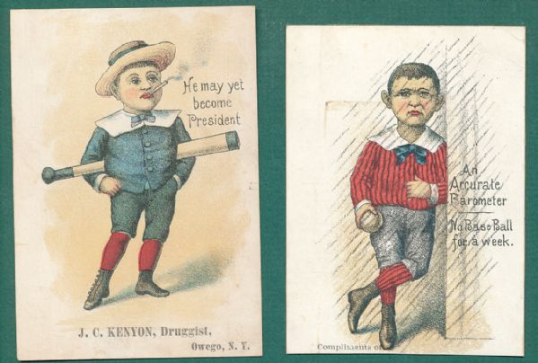 1880s Baseball Trade Cards 2 Card Lot