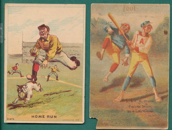 1887 Baseball Trade Cards 2 Card Lot 