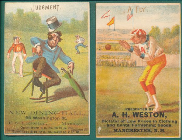 1878 Forbes Baseball Trade Cards 2 Card Lot #1