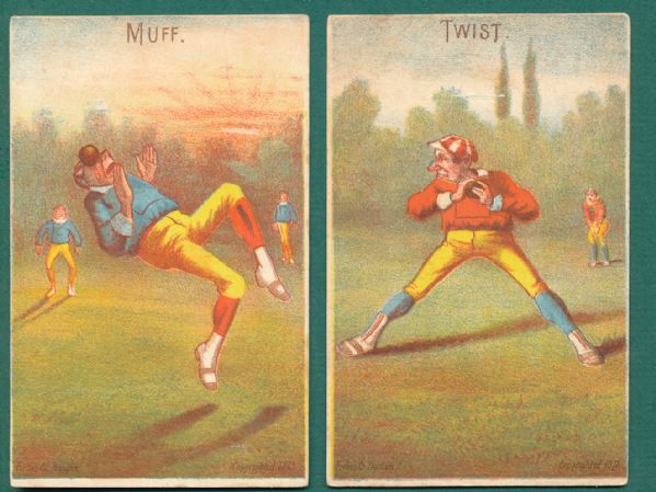 1878 Forbes Baseball Trade Cards Ad Backs 2 Card Lot #3