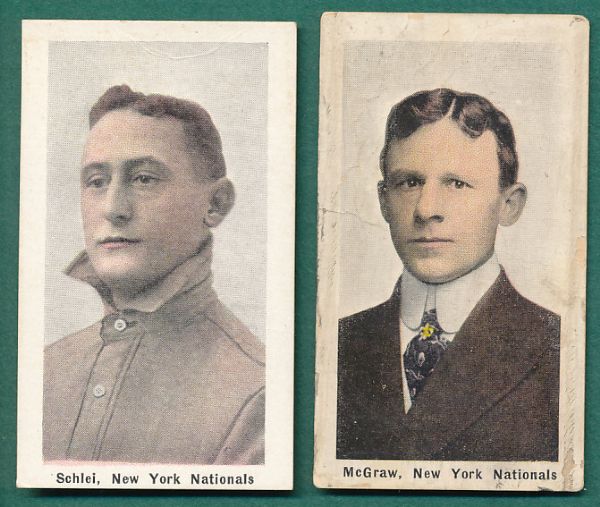 1910 M116 Sporting Life Mcgraw & Schlei New York Giants 2 Card Lot