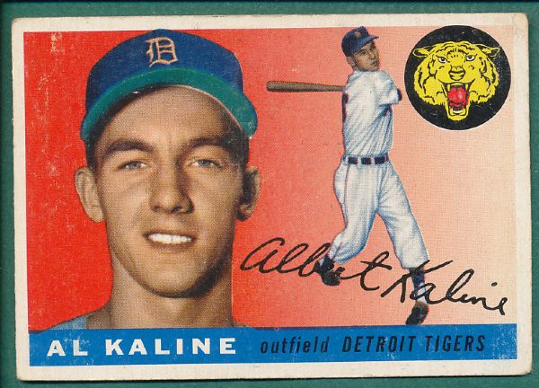 1955 & 56 Topps Hall of Famer 3 Card Lot Banks, Kaline, & Ashburn