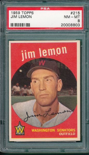 1959 Topps #215 Jim Lemon PSA 8