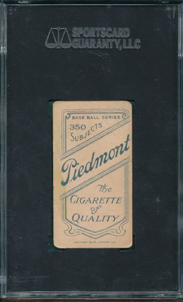 1909-1911 T206 Paul Davidson Piedmont Cigarettes SGC 20  *Color Fade*
