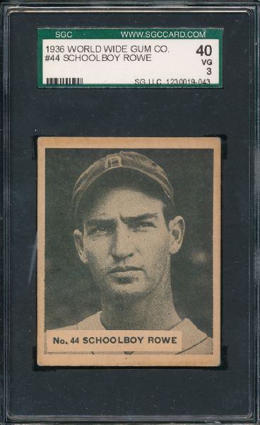 1936 World Wide Gum Co. #44 Schoolby Rowe SGC 40