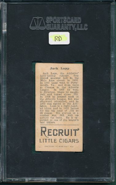 1912 T207 Lapp Recruit Cigarettes SGC 40